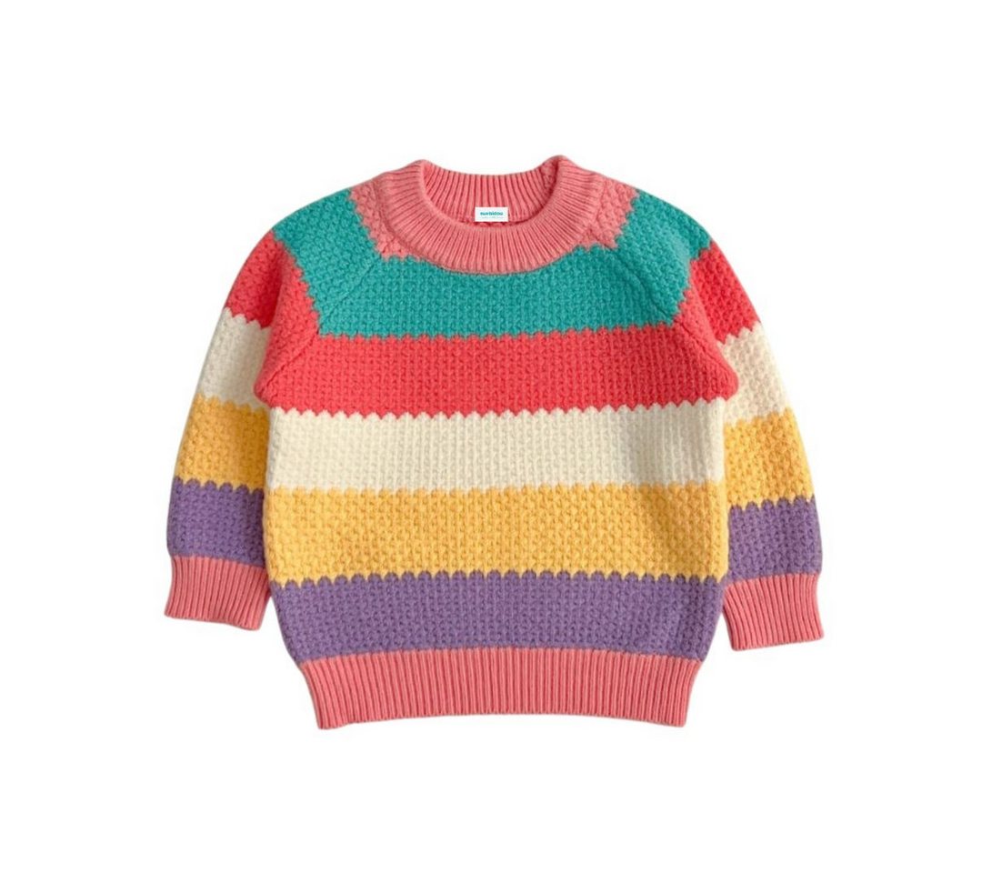 suebidou Rundhalspullover wunderschöner Feinstrick Pullover gestreift für Babys und Kleinkinder nachhaltig, kreativ von suebidou