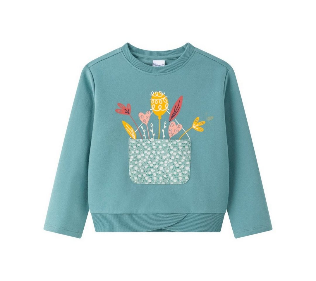 suebidou Sweatshirt Pullover aus Fleece mit Blumendruck Sweatshirt für Mädchen mintgrün (104-tlg) von suebidou