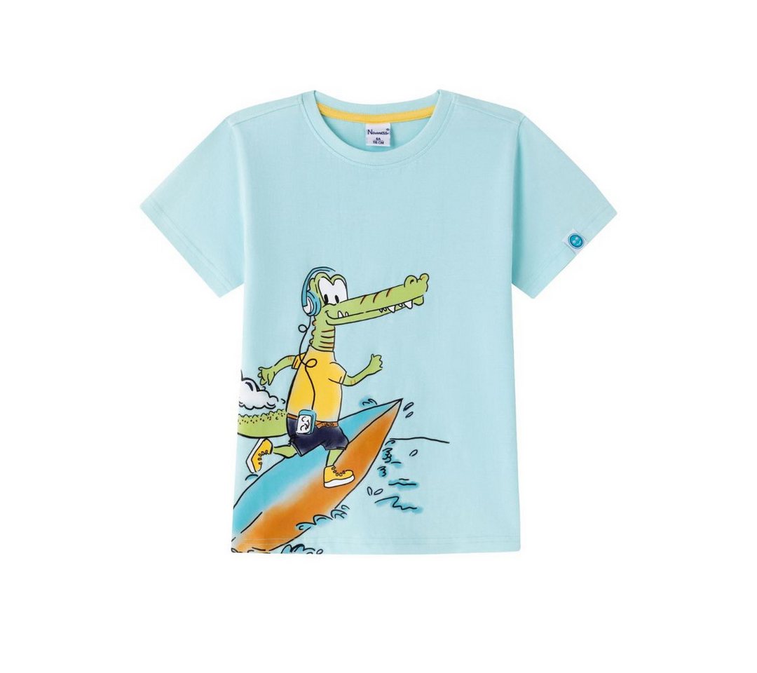 suebidou T-Shirt Jungen Shirt Kurzarm Kurzarmshirt mit Krokodil Print blau cooler Print, leuchtende Farbe von suebidou