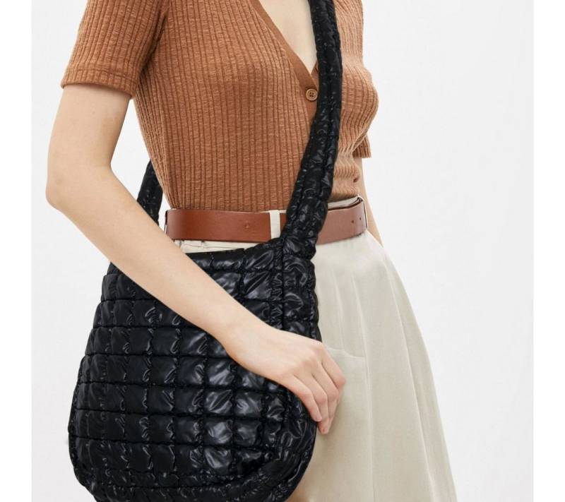 suebidou Umhängetasche Umhängetasche unifarben 'plissierte Schultertasche' anthra von suebidou