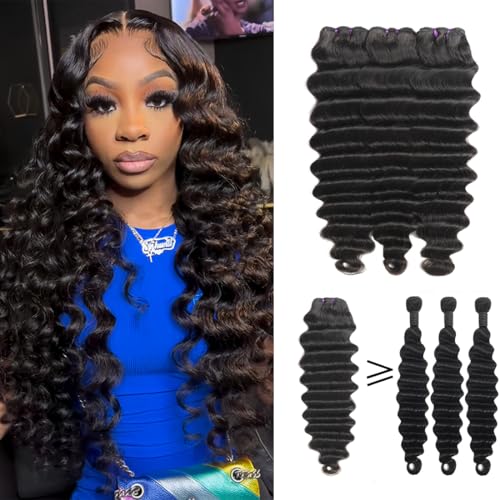 suerkeep Bündel mit tiefen Wellen, lockere Wellen, 3 Bündel, 50,8 cm, brasilianisches Echthaar, unbehandelt, für Frauen N suerkeep Bündel mit tiefen Wellen, lockere Wellen, 3 Bündel, 50,8 cm, brasilianisches Echthaar, unbehandelt, für Frauen N von suerkeep