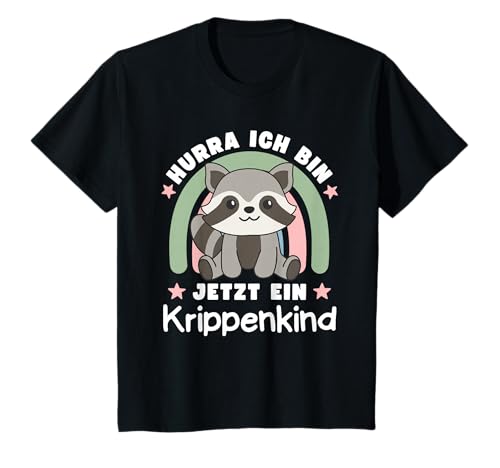 Kinder Hurra Ich Bin Jetzt Ein Krippenkind Waschbär Kinder T-Shirt von süße Tier Kinderkrippe Motive jetzt entdecken