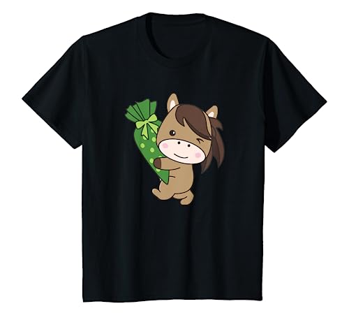 Kinder bye bye Kindergarten hallo Schule Pferd Einschulung T-Shirt Kinder bye bye Kindergarten hallo Schule Pferd Einschulung T-Shirt von süße Tiere für Kinder 1. Klasse Schulkind