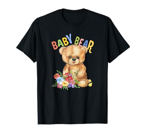Bär mit Blumen süßer Kuschelbär Baby Bear Mädchen T-Shirt von süßer farbenfrohe Bärliebhaber Outfits