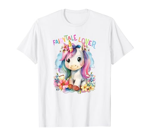 Baby Einhorn mit Blumen Fairytale Lover Unicorn Mädchen T-Shirt von süßer farbenfrohe Einhorn Liebhaber Outfits