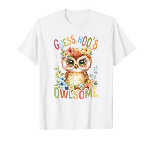 Baby Eule mit Blumen süße Eulen Mädchen Tochter Sohn T-Shirt von süßer farbenfrohe Eulen Liebhaber Outfits
