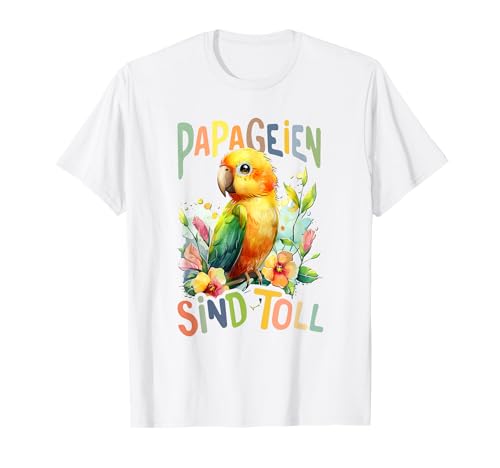 Baby Papagei mit Blumen süße Papageien Mädchen Tochter Sohn T-Shirt von süßer farbenfrohe Wolf Liebhaber Outfits