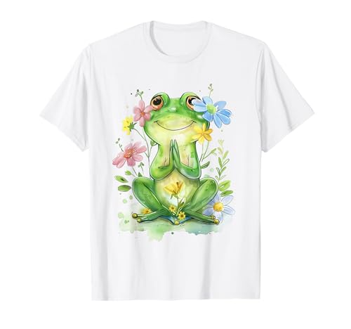 Frosch mit Blumen süße Frösche Mädchen Tochter T-Shirt Frosch mit Blumen süße Frösche Mädchen Tochter T-Shirt von süßes farbenfrohe Frosch Liebhaber Outfits