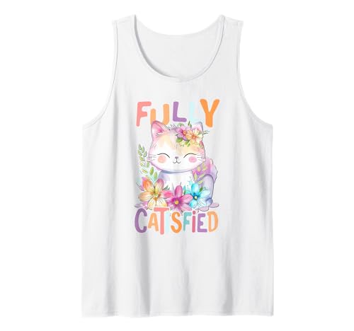 Catisfied Baby Katze mit Blumen süße Katzen Kätzchen Tochter Tank Top von süßes farbenfrohe Katzen Liebhaber Outfits