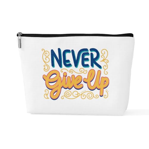 Inspirierende Make-up-Tasche für psychische Gesundheit, positive Bestätigungen, Geschenke für Frauen, Beraterin, Therapeutin, Schwester, Cousin, Muttertag, Geburtstag, Kosmetiktasche, NeverGiveUp, von sugargoo