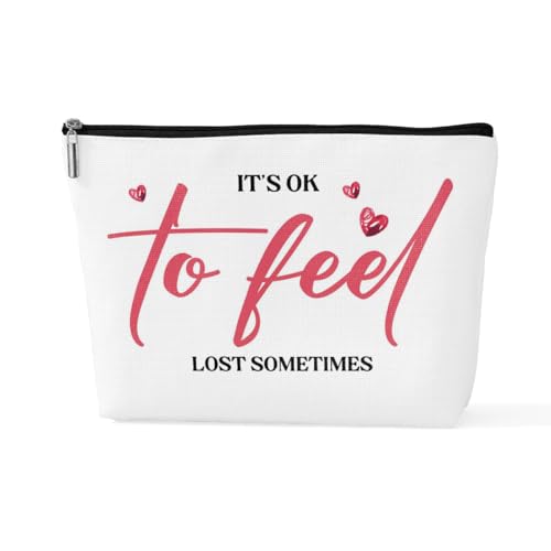 Inspirierende Make-up-Tasche für psychische Gesundheit, positive Bestätigungen, Geschenke für Frauen, Frau, Kollegin, Psychologin, Muttertag, Geburtstag, Kosmetiktasche, OkToFeel, 10*7*2.5 inches von sugargoo