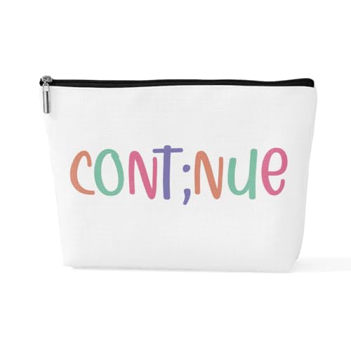 Inspirierende Make-up-Tasche für psychische Gesundheit, positive Bestätigungen, Geschenke für Frauen, Psychologin, Therapeutin, BFF, Tante, Muttertag, Geburtstag, Kosmetiktasche, Weiter, 10*7*2.5 von sugargoo