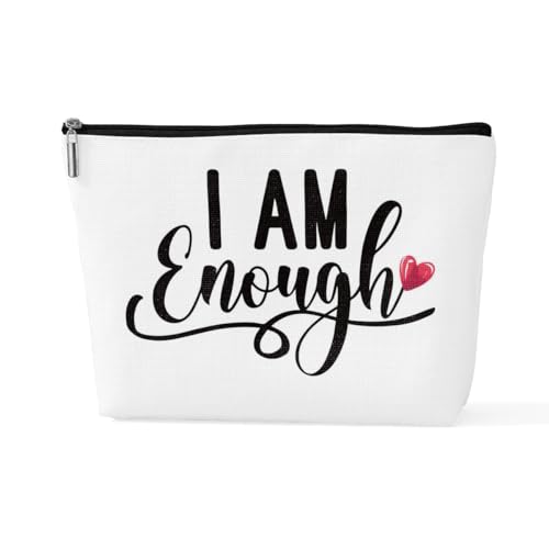 Inspirierende Make-up-Tasche für psychische Gesundheit, positive Bestätigungen, Geschenke für Frauen, Psychologin, Therapeutin, Nichte, BFF, Muttertag, Geburtstag, Kosmetiktasche, IAmEnough, 10*7*2.5 von sugargoo