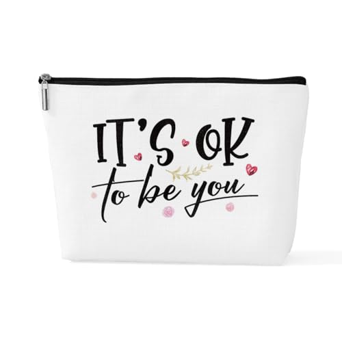 Inspirierende Make-up-Tasche für psychische Gesundheit, positive Bestätigungen, Geschenke für Frauen, Psychologin, Therapeutin, Schwester, Freundin, Muttertag, Geburtstag, Kosmetiktasche, ItsOk, von sugargoo