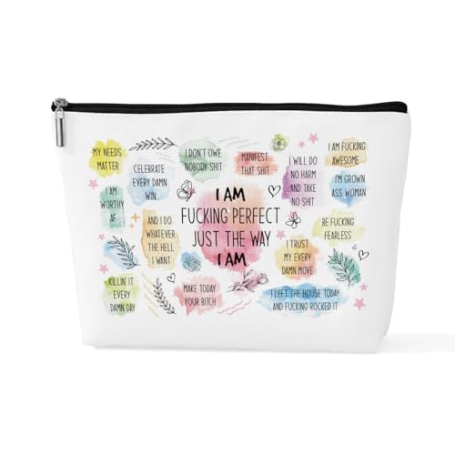 Inspirierende Make-up-Tasche für psychische Gesundheit, positive Bestätigungen, Geschenke für Frauen, beste Kollegin, Psychologin, Muttertag, Geburtstag, Bewusstsein für psychische Gesundheit, lustige von sugargoo