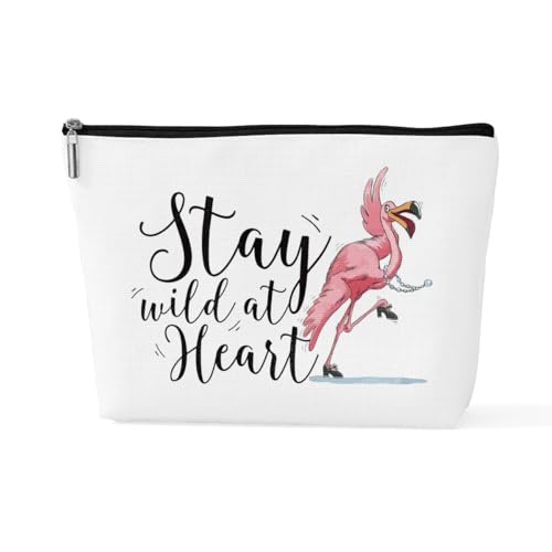 sugargoo Flamingo-Geldbörse, Reise-Make-up-Tasche, Kosmetiktasche, Flamingo-Geschenke für Frauen, Flamingo-Liebhaber, herz, 10*7*2.5 inches von sugargoo