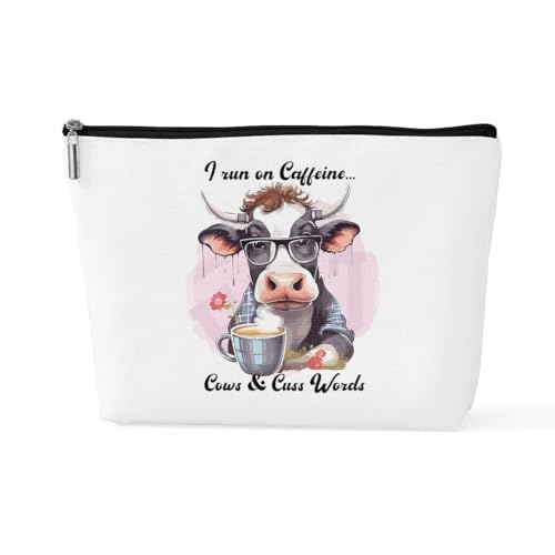 sugargoo Lustiges Kuh-Geschenk, Kuh-Geschenke für Frauen, Western-Make-up-Tasche, Kuh-Thema, Geschenke für Kuhliebhaber, Färsen-Make-up-Tasche, Cow3, 10*7*2.5 inches von sugargoo