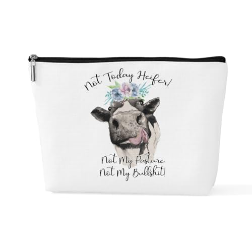 sugargoo Lustiges Kuh-Geschenk, Kuh-Geschenke für Frauen, Western-Make-up-Tasche, Kuh-Thema, Geschenke für Kuhliebhaber, Färsen-Make-up-Tasche, Heifer5, 10*7*2.5 inches von sugargoo