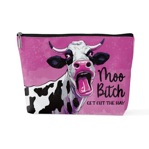 sugargoo Lustiges Kuh-Geschenk, Kuh-Geschenke für Frauen, Western-Make-up-Tasche, Kuh-Thema, Geschenke für Kuhliebhaber, Färsen-Make-up-Tasche, Kuh 12, 10*7*2.5 inches von sugargoo