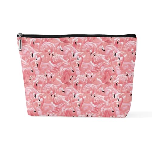 sugargoo Make-up-Tasche mit Flamingo-Muster, Flamingo-Geschenke für Frauen, Flamingo-Liebhaber, PinkFlamngos, 10*7*2.5 inches von sugargoo