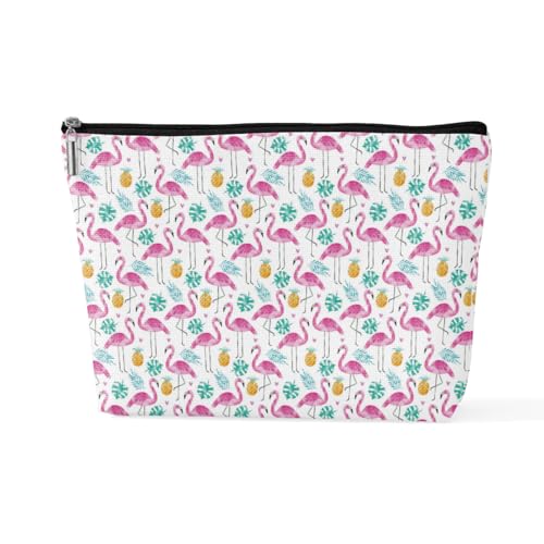sugargoo Make-up-Tasche mit Flamingo-Muster, Flamingo-Geschenke für Frauen, Flamingo-Liebhaber, PinkFlamngos1, 10*7*2.5 inches von sugargoo