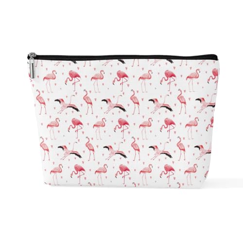 sugargoo Make-up-Tasche mit Flamingo-Muster, Flamingo-Geschenke für Frauen, Flamingo-Liebhaber, PinkFlamngos4, 10*7*2.5 inches von sugargoo