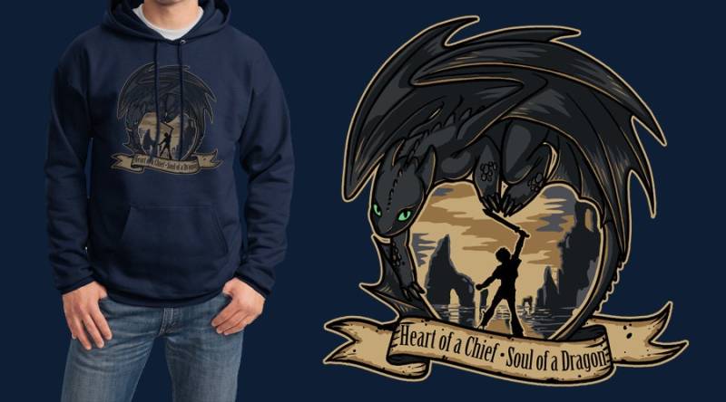 Herz Eines Häuptlings, Seele Drachen Fan Art Pullover Hoodie Herz Eines Häuptlings, Seele Drachen Fan Art Pullover Hoodie von sugarpoultry