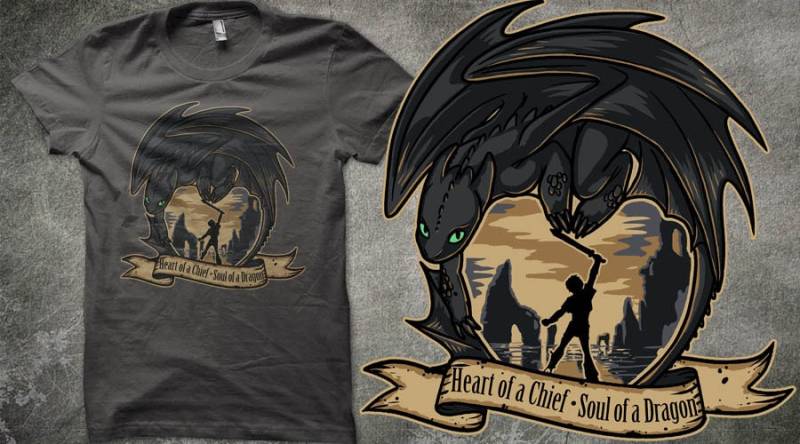 Herz Eines Häuptlings, Seele Drachen - Nacht Fury Fan Art Unisex T-Shirts Herz Eines Häuptlings, Seele Drachen - Nacht Fury Fan Art Unisex T-Shirts von sugarpoultry