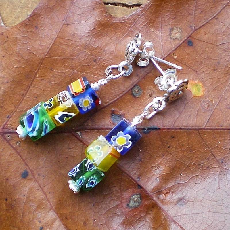 Millefiore Blume Ohrringe von sugartreecreek