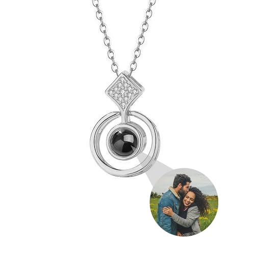 sujinxiu Personalisierte Halskette mit Bild innen personalisierte Foto Projektion Halskette benutzerdefinierte Foto Halskette personalisierte Halskette für Frauen von sujinxiu