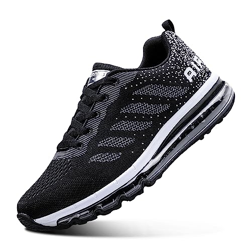 Herren Damen Sportschuhe Air Sneakers Turnschuhe Unisex Laufschuhe Leichtgewichts Walkingschuhe Fitness Shoes Outdoor Schuhe Blackwhite 43 von Sumateng