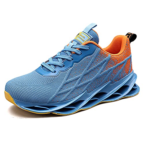 Sumateng Herren Laufschuhe Sportschuhe Straßenlaufschuhe Atmungsaktiv Leichte Sneaker Joggingschuhe Fitness Stoßdämpfung Turnschuhe Blue Orange40 von Sumateng