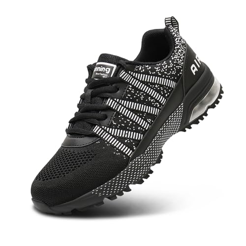 Sumateng Laufschuhe Herren Damen Turnschuhe Leicht Sporttrainer Luftstoßdämpfung Sportschuhe Atmungsaktiv Walkingschuhe Fitness Joggingschuhe Athletic Outdoor Sneakers Black38 von Sumateng