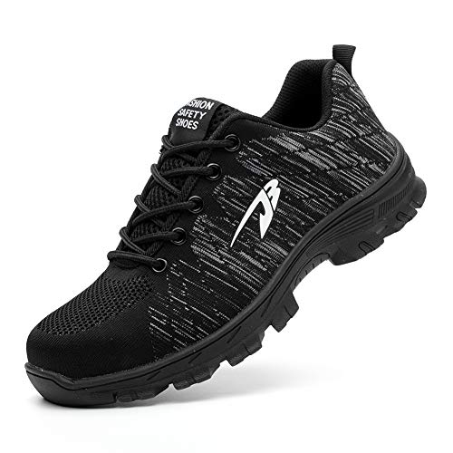 Sumateng Sicherheitsschuhe Arbeitsschuhe Herren Damen Leicht Stahlkappenschuhe Sportlich Schutzschuhe Atmungsaktiv Schuhe mit Stahlkappe 536 Black 48 von Sumateng