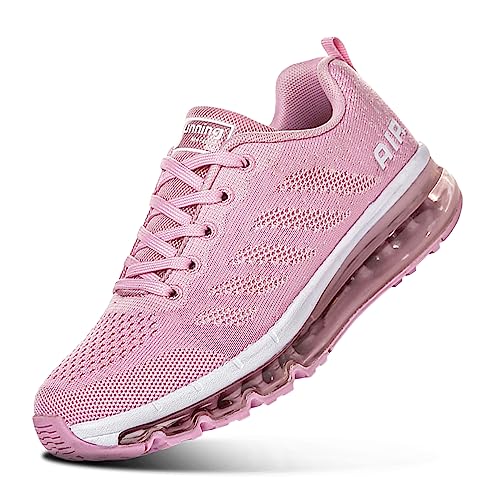 Sumateng Sneaker Damen Air Sportschuhe rutschfest Atmungsaktiv Laufschuhe Luftpolster Turnschuhe Leichte Schuhe Sportschuhe Herren Sneakers 833 Pink 39 EU von Sumateng