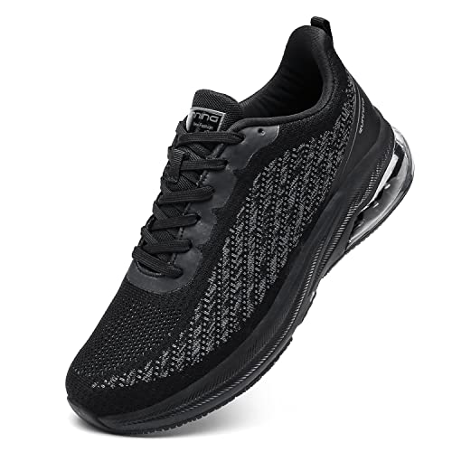 Sumateng Sportschuhe Herren Damen Leichtgewicht Laufschuhe Sneaker Turnschuhe Atmungsaktiv Running Fitness Freizeit Black 42 EU von Sumateng