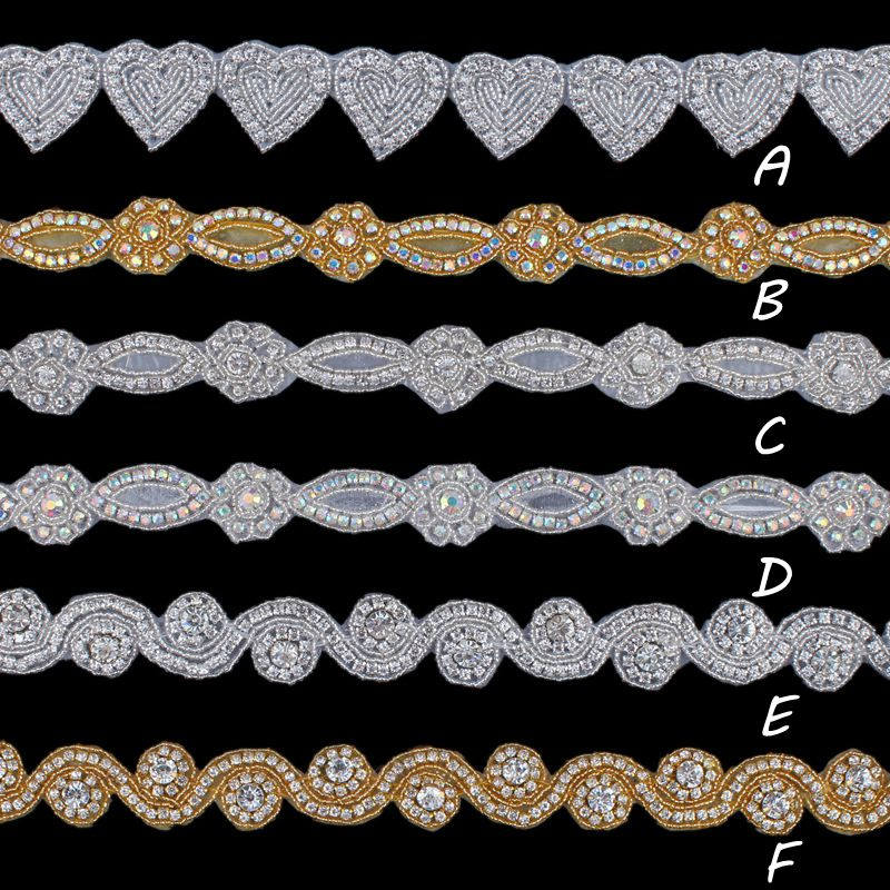 1Yard 3.3cm Mode Braut Kostüm Perlen Kleid Trimmen Dekoration Bling Nähen Auf Basis Kristall Strass Applikation Trim Zubehör von summerandhairflowers