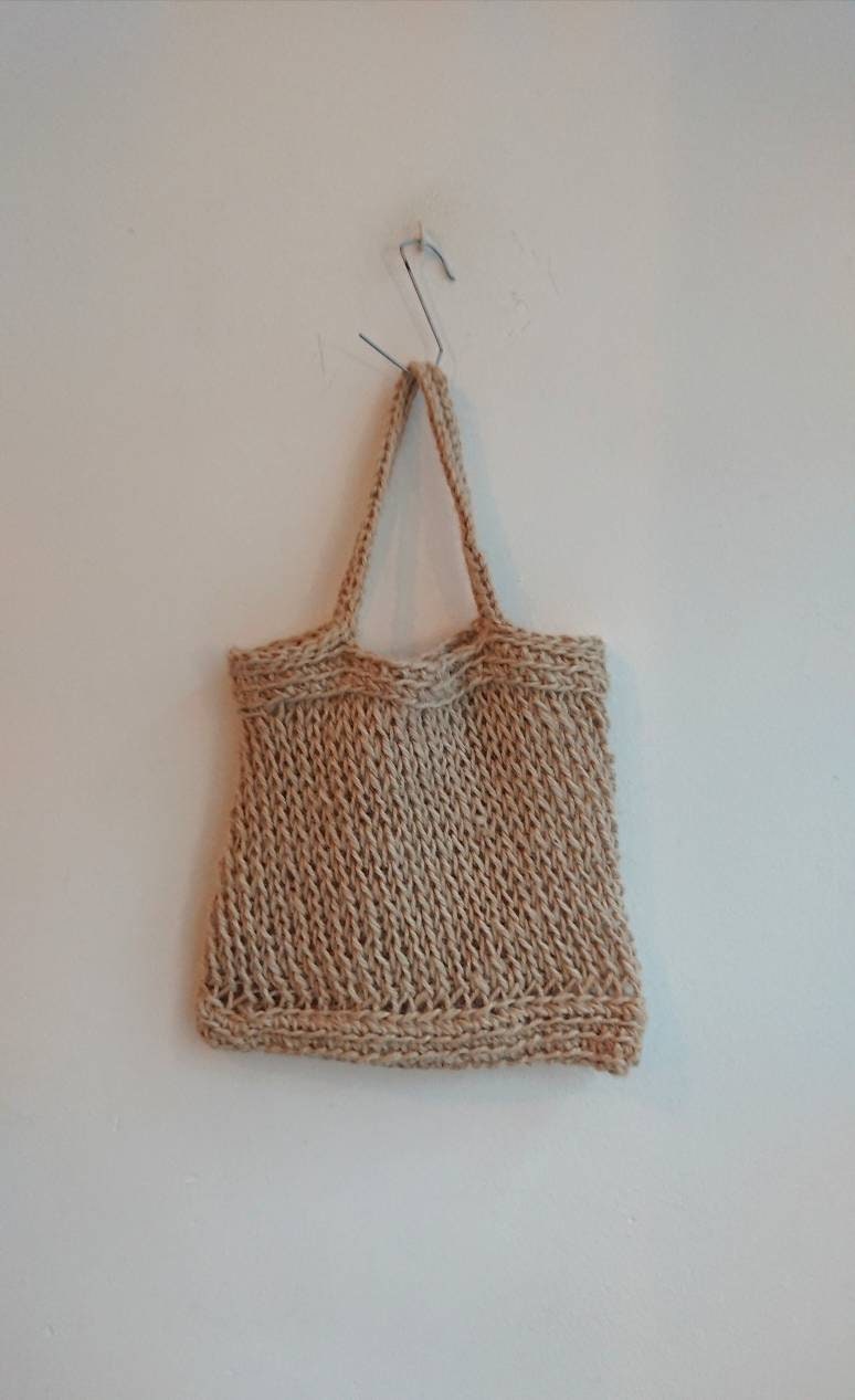 Gestrickte Jute-Tasche, Tasche, Markt Bast Tasche Gestrickte Jute-Tasche, Tasche, Markt Bast Tasche von summerclub