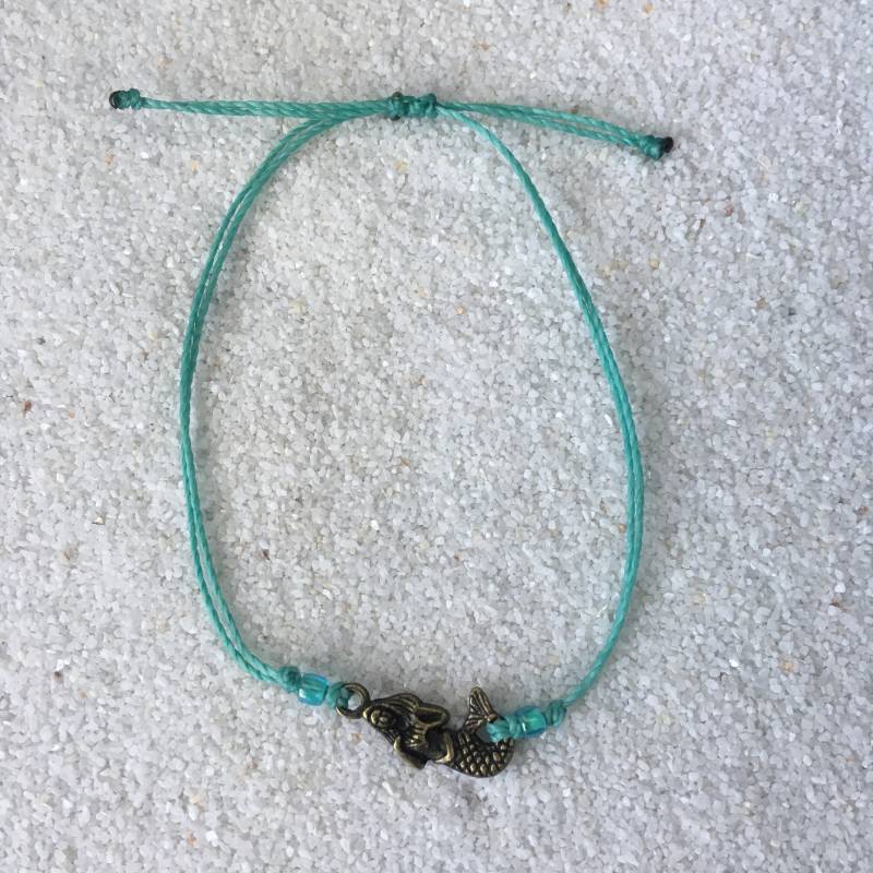 Bronze Meerjungfrau Benutzerdefinierte Wasserdicht Armband, Geschenk, Wachsschnur Wasserdichte Schnur Bronze Meerjungfrau Benutzerdefinierte Wasserdicht Armband, Geschenk, Wachsschnur Wasserdichte Schnur von summerstylebracelets