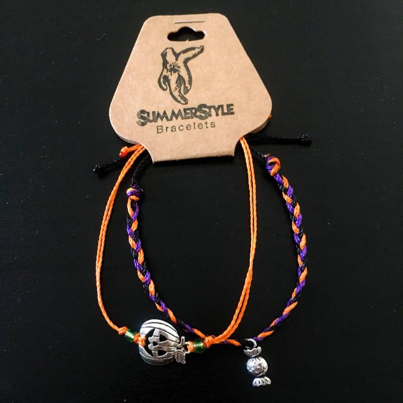 Halloween Kürbis & Süßigkeiten Verstellbares Wasserdichtes Armbandset, Schmuck, Jack O Lantern Armband, Summerstyle Armbänder von summerstylebracelets