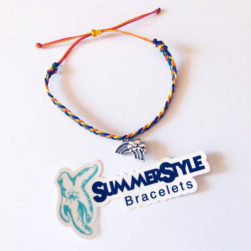 Rainbow Baby Einstellbares Wasserdichtes Armband, Regenbogen Babyarmband, Babygeschenk, Wachsschnurarmband, Wasserdichte Schnur von summerstylebracelets