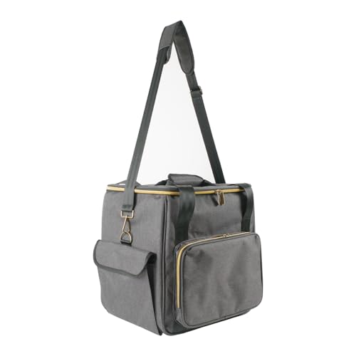 summina Aufbewahrungstasche, wasserdichte Schallplatten-Tasche mit Platz für 45 LPs, Organizer mit Griff und Schultergurt, Grau, Große Kapazität, Ideal für Reisen, Konzerte von summina