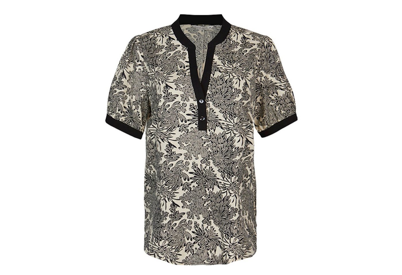 summum woman T-Shirt Summum Bluse kurzarm, florales Muster, offwhite-schwarz, Damenoberbekleidung, Shirts, Tops von summum woman