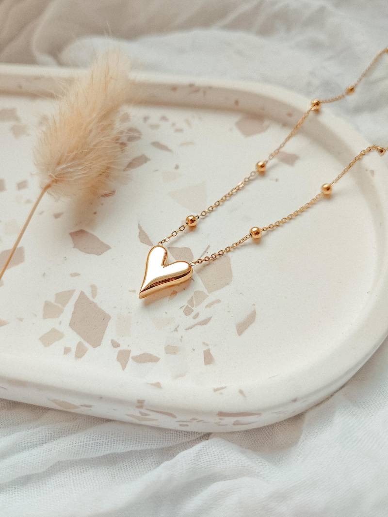 Soulmate Herz Halskette 18K Gold Silber Galvanisiert von sunandmoonclaystudio