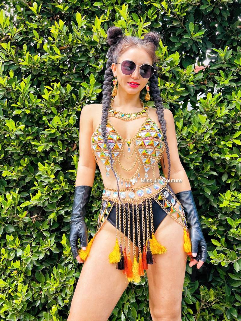 Lara-Ketten-Top/Lara-Kettenrock, Festivalkleidung, Urlaubs - Und Partykleidung, Edc-Outfit Lara-Ketten-Top/Lara-Kettenrock, Festivalkleidung, Urlaubs - Und Partykleidung, Edc-Outfit von sunandmooncouture