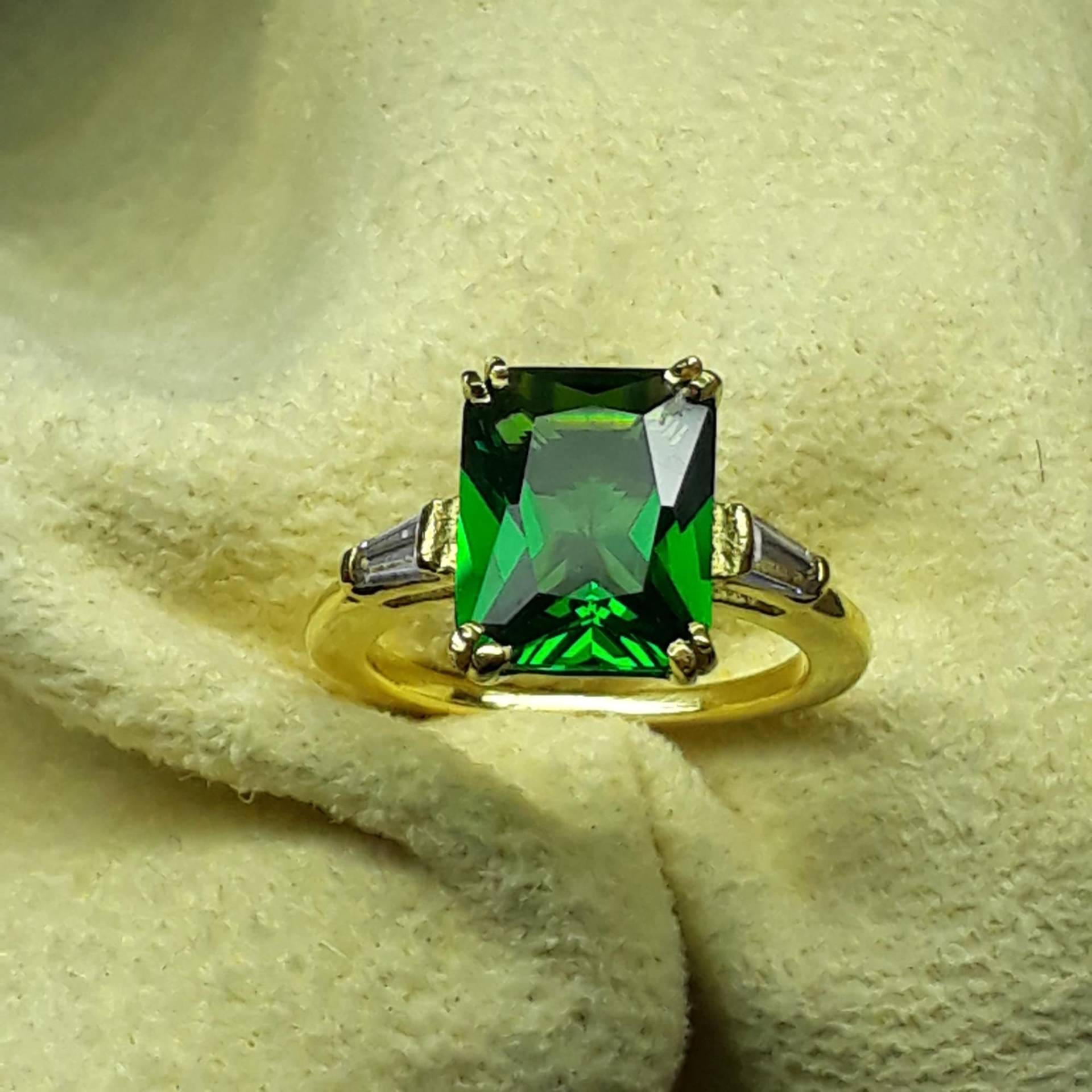 Natürlicher Apatit Ring Smaragdschliff 14K Gold Filled Für Frauen Geburtsstein Jahrestag Verlobung Schmuck von suncityjewels