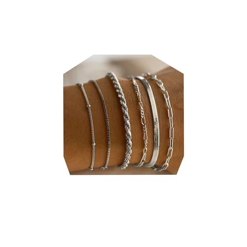 sundrerfect 6-teiliges Damen-Armband-Set Verstellbare Schmuck-Armbänder mit CZ-Steinen Twist & Snake-Design in Für Hochzeit, Party & Alltag sundrerfect 6-teiliges Damen-Armband-Set Verstellbare Schmuck-Armbänder mit CZ-Steinen Twist & Snake-Design in Für Hochzeit, Party & Alltag von sundrerfect