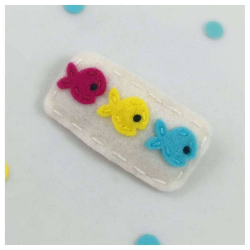 Bunter Fisch, No Slip Clip, Filz Haarspange, Baby Mädchen Aquarienfisch, Korallenriff von sundropclips