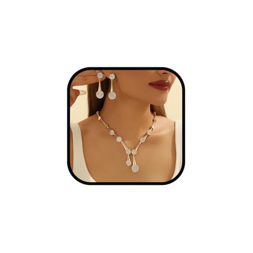 sunglnl Halsketten- und Ohrring-Sets für Damen, 14 Karat vergoldet, klobige Charm-Halsketten mit Zirkonia-Anhänger, Statement-Ohrringe, Schmuckgeschenk, Large, Legierter Stahl, Kein edelstein sunglnl Halsketten- und Ohrring-Sets für Damen, 14 Karat vergoldet, klobige Charm-Halsketten mit Zirkonia-Anhänger, Statement-Ohrringe, Schmuckgeschenk, Large, Legierter Stahl, Kein edelstein von sunglnl