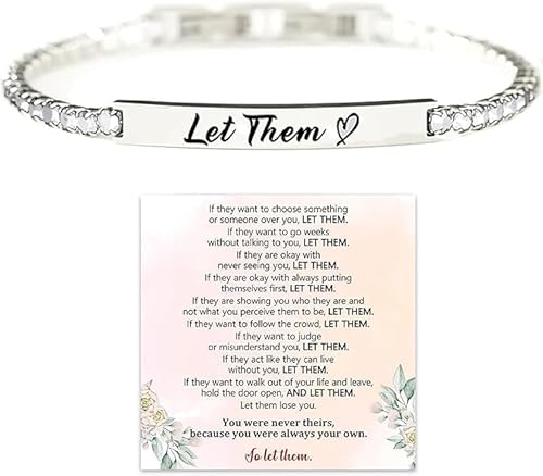 sunglnl Let Them Armband für Frauen, selbstwertvoll, motivierend, Kristall-Energiekette, inspirierend, Edelstahl, graviertes Armband, Jahrestag, Geburtstag, Schmuck, Geschenk, Large, Edelstahl, Kein sunglnl Let Them Armband für Frauen, selbstwertvoll, motivierend, Kristall-Energiekette, inspirierend, Edelstahl, graviertes Armband, Jahrestag, Geburtstag, Schmuck, Geschenk, Large, Edelstahl, Kein von sunglnl